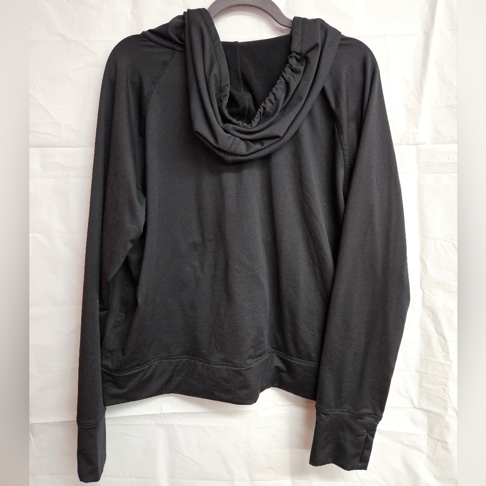 Black Athletic Zip-up Hoodie - Picture 2 of 4